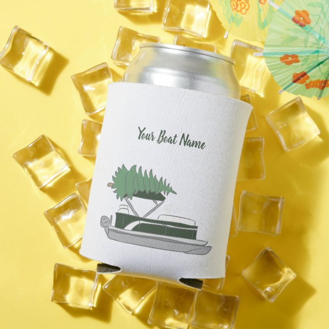 Pontoon Boat mit Christbaum auf Top Can Cooler Dosenkühler (In Situ Sommer)