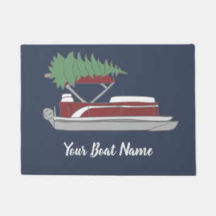 Pontoon Boat mit Weihnachtsbaum oben Fußmatte