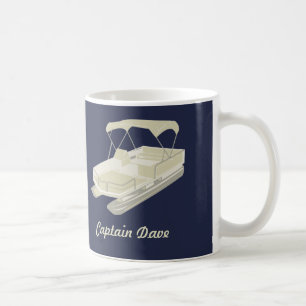 Pontoon Boat Personalisiert Coffee Tasse Navy Blue