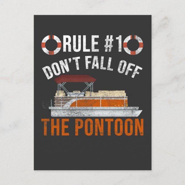 Pontoon Boat Rules Funny Boat Jokes Postkarte (Vorderseite)