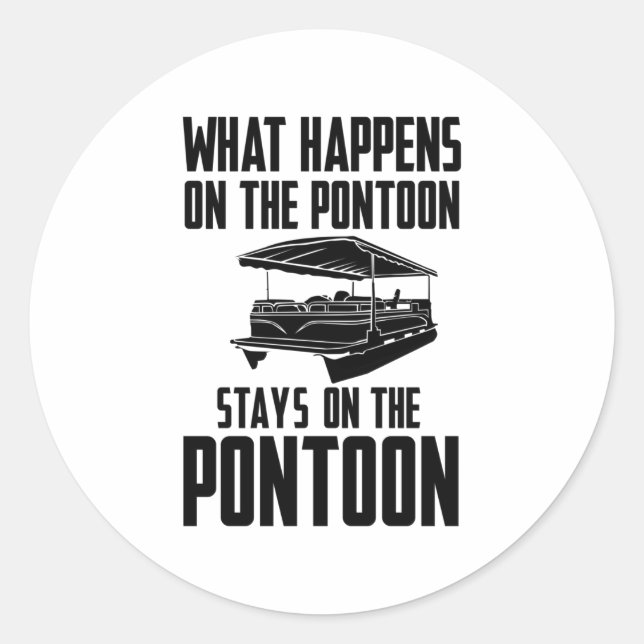 Pontoon Boat Runder Aufkleber (Vorderseite)