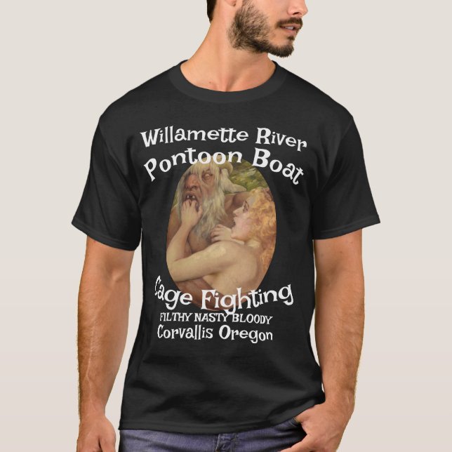 Pontoon-Boot-Cage-Fighting Corvallis Oregon T-Shirt (Vorderseite)