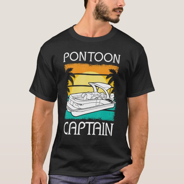 Pontoon Boot Kapitän Motorbootfahren Pontooning Bo T-Shirt (Vorderseite)