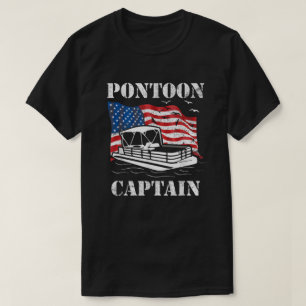 Pontoon Captain American Flag Pontoon Boat Lover U T-Shirt