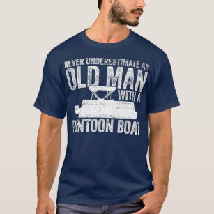 Pontoon Captain Boat Boating Old Man Vintag T-Shirt