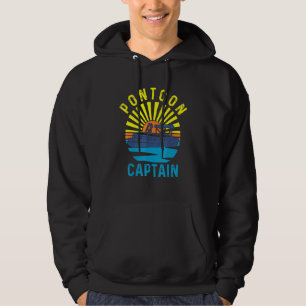 Pontoon Captain Boat Lake Retro Vintag Hoodie