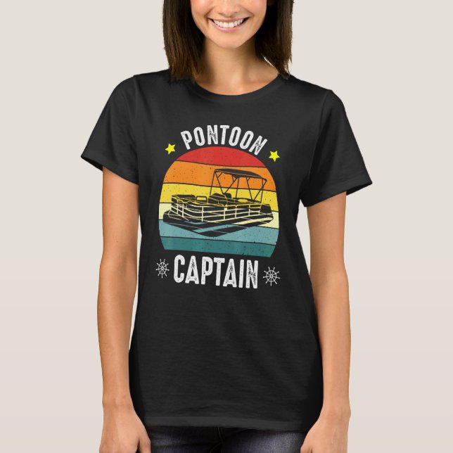 Pontoon Captain Boating Boot Captain Outfit T-Shirt (Vorderseite)