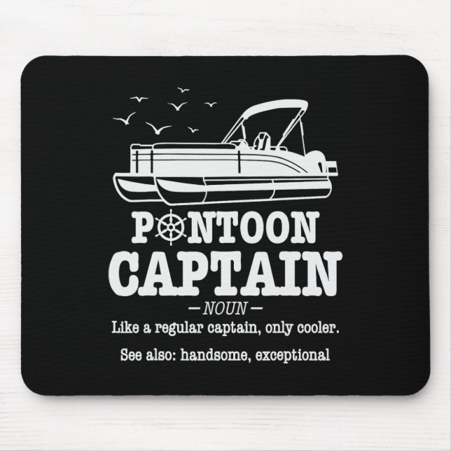 Pontoon Captain Definition Boat Life Funny Boating Mousepad (Vorne)