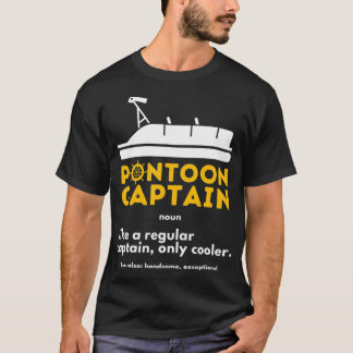 Pontoon Captain Definition Funny Boat Pontooning T-Shirt