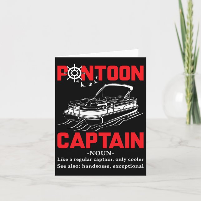 Pontoon Captain Definition Funny Pontoon Boot Karte (Vorderseite)