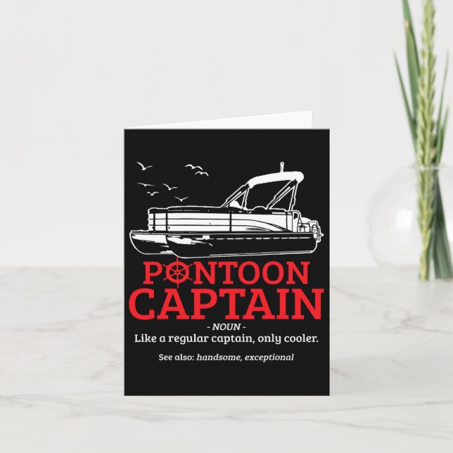 Pontoon Captain Definition Funny Pontoon Boot Karte (Vorderseite)