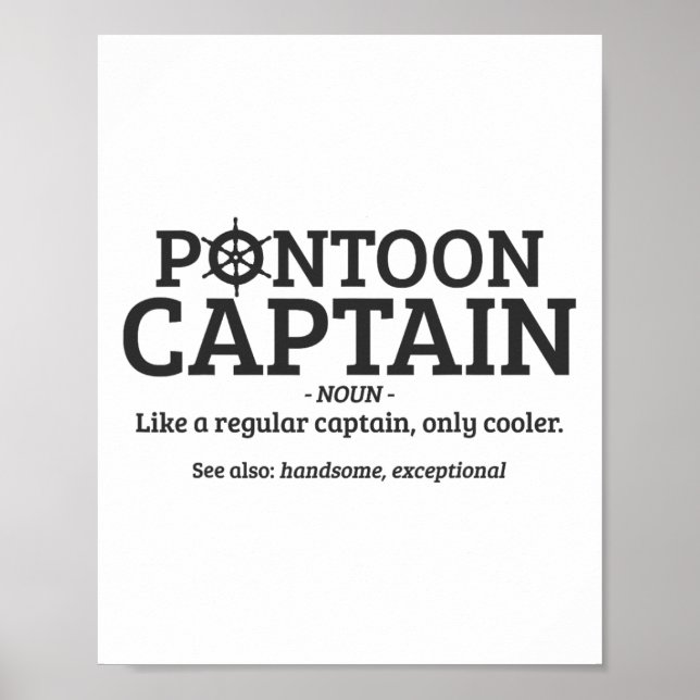 Pontoon Captain Definition Funny Pontoon Boot Poster (Vorne)