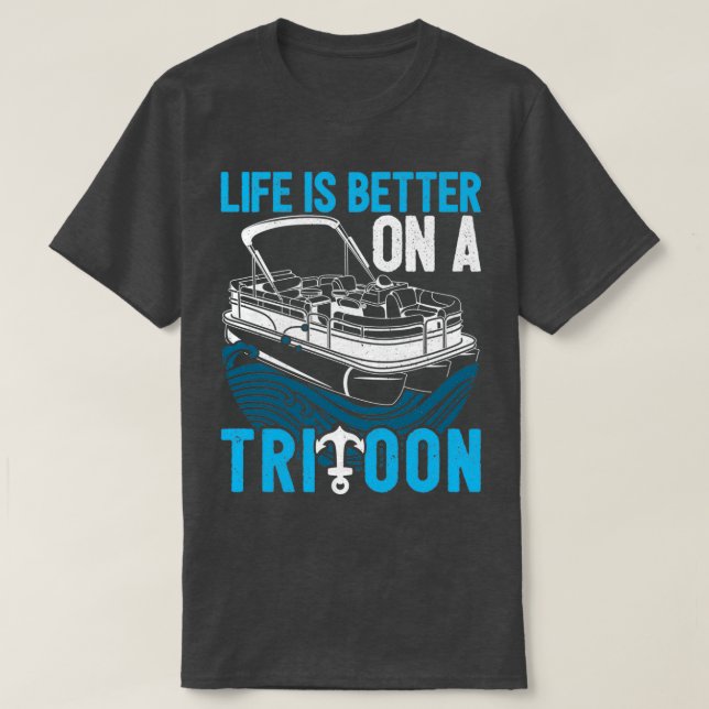 Pontoon First Mate Tritoon Boat Lovers Idea Gifts T-Shirt (Design vorne)