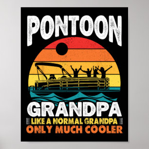 Pontoon Grandpa Kapitän Retro Funny BootVater Poster