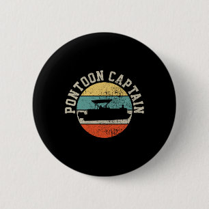 Pontoon Kapitän Boating Retro-Geschenk Button