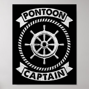 Pontoon Kapitän Boot Bootfahren Geschenke Männer F Poster