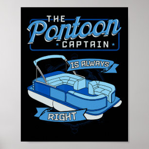 Pontoon Kapitän Boot Segelboot Booten Yacht Pontoo Poster
