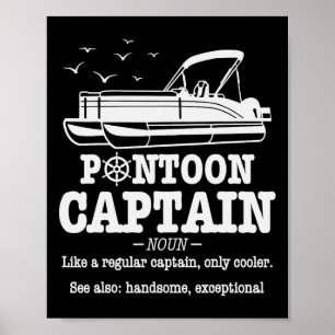 Pontoon Kapitän Definition Bootsleben Lustig Bootf Poster