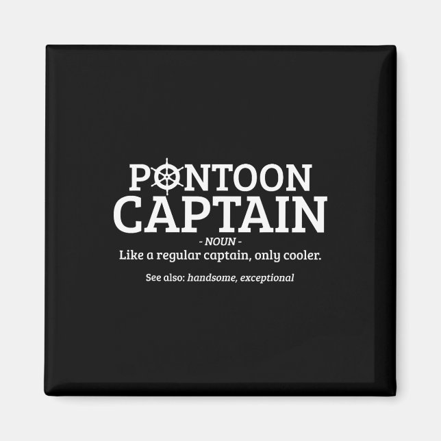 Pontoon Kapitän Definition Lustig Pontoon Boot Boo Magnet (Vorne)