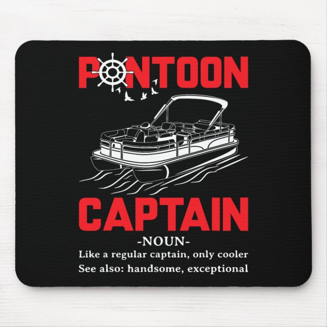 Pontoon Kapitän Definition Lustig Pontoon Boot Boo Mousepad (Vorne)