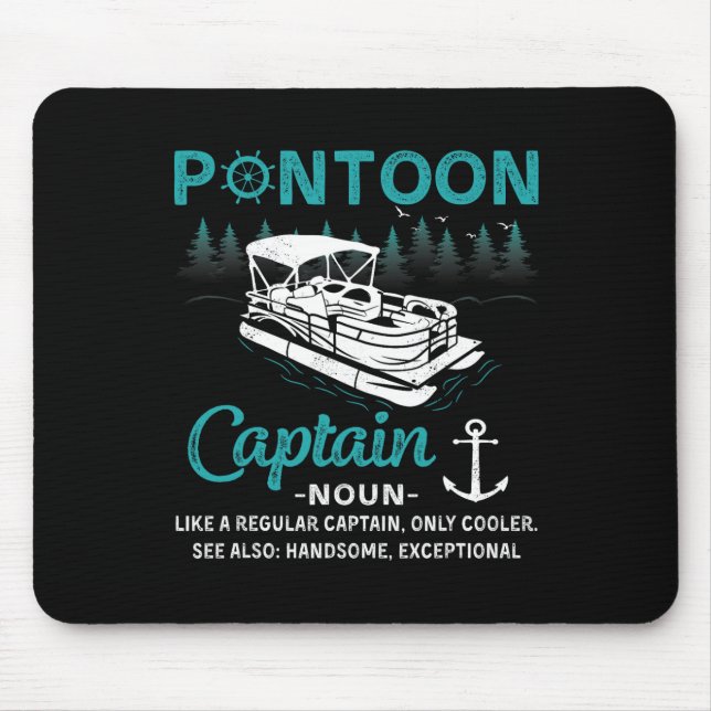 Pontoon Kapitän Definition Lustig Pontoon Boot Boo Mousepad (Vorne)