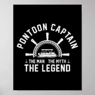 Pontoon Kapitän Der Mythos Die Legende Seefahrt Poster