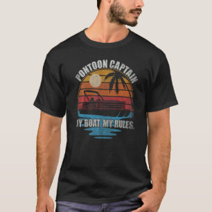 Pontoon Kapitän Mein Boot Meine Regeln Retro  Segl T-Shirt