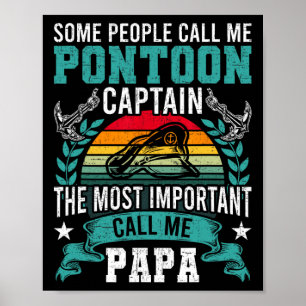 Pontoon Kapitän Papa Pontoonfahren Bootfahren Poster