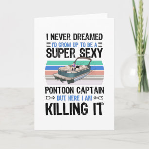 Pontoon-Kapitän Seelake Motorboot-Geschenk Karte