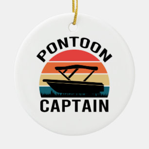Pontoon Kapitän Vintage lustige Liebhaber Keramik Ornament