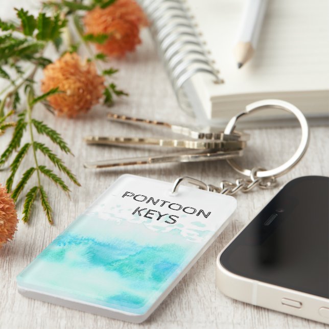 Pontoon Keys Water Wave Blue Schlüsselanhänger (Vorderseite rechts)