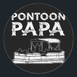 Pontoon Papa Pontoon Runder Aufkleber<br><div class="desc">Pontoon Papa Pontoon Boating Geschenk. Perfektes Geschenk für Ihren Vater,  Mama,  Papa,  Männer,  Frauen,  Freunde und Familienmitglieder am Erntedank Tag,  Weihnachten,  Muttertag,  Vatertag,  4. Juli,  1776 Unabhängiger Tag,  Veteranen Tag,  Halloween,  Patrick's Day</div>