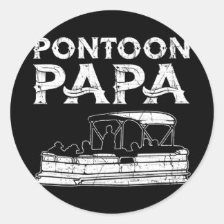 Pontoon Papa Pontoon Runder Aufkleber