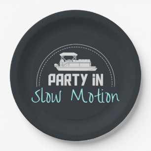 Pontoon-Party in Zeitlupe Pappteller