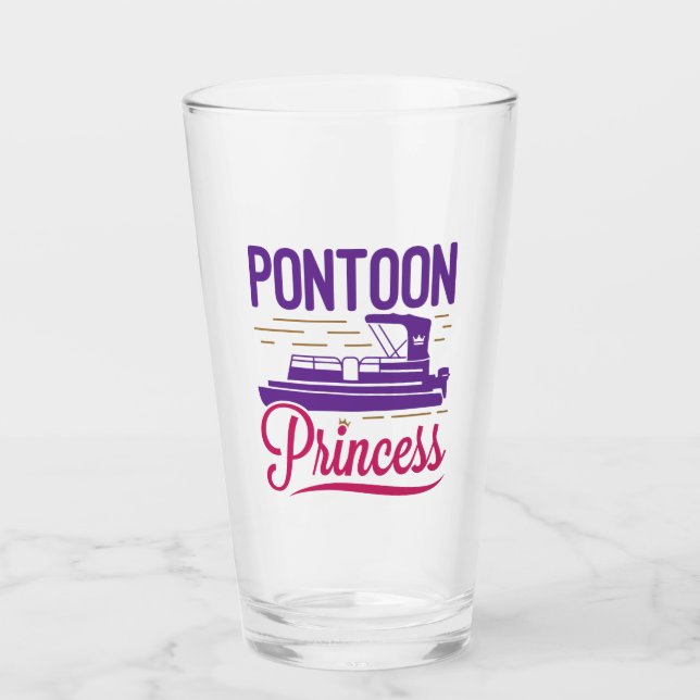 Pontoon Princess Pontooning Motor Bootfahren Glas (Vorderseite)