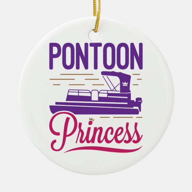 Pontoon Princess Pontooning Motor Bootfahren Keramik Ornament (Vorne)