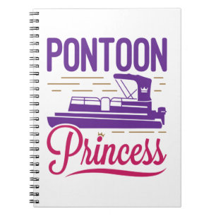 Pontoon Princess Pontooning Motor Bootfahren Notizblock