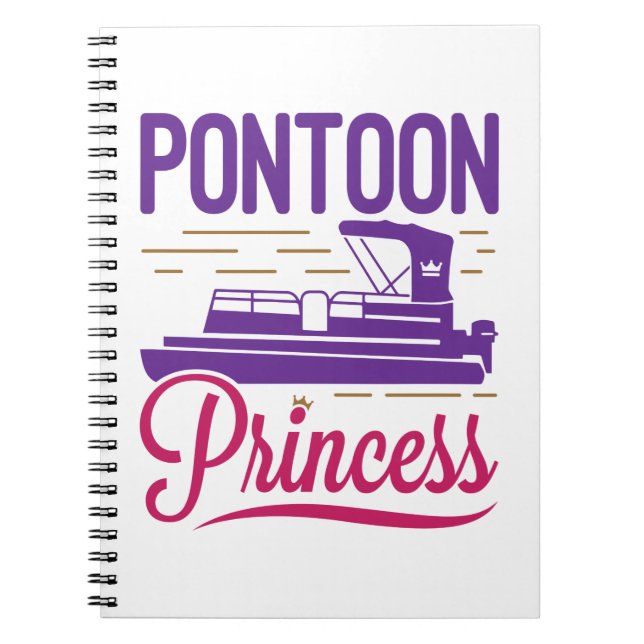 Pontoon Princess Pontooning Motor Bootfahren Notizblock (Vorderseite)