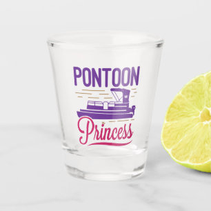Pontoon Princess Pontooning Motor Bootfahren Schnapsglas