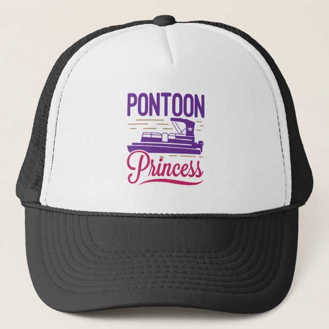 Pontoon Princess Pontooning Motor Bootfahren Truckerkappe (Vorderseite)