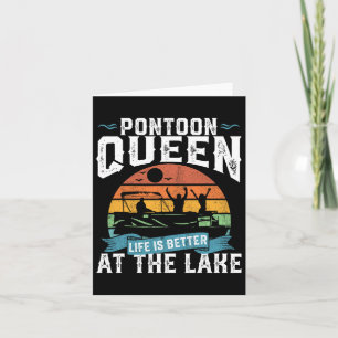 Pontoon Queen Funny Boat Lake Pontooning Frauen Karte