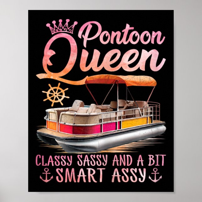 Pontoon Queen Pontoon Boat Party Pontoon Poster (Vorne)