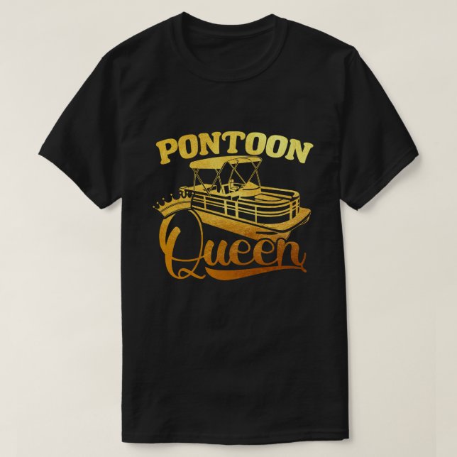 Pontoon Queen Shirt Funny Pontoon Boat (Design vorne)