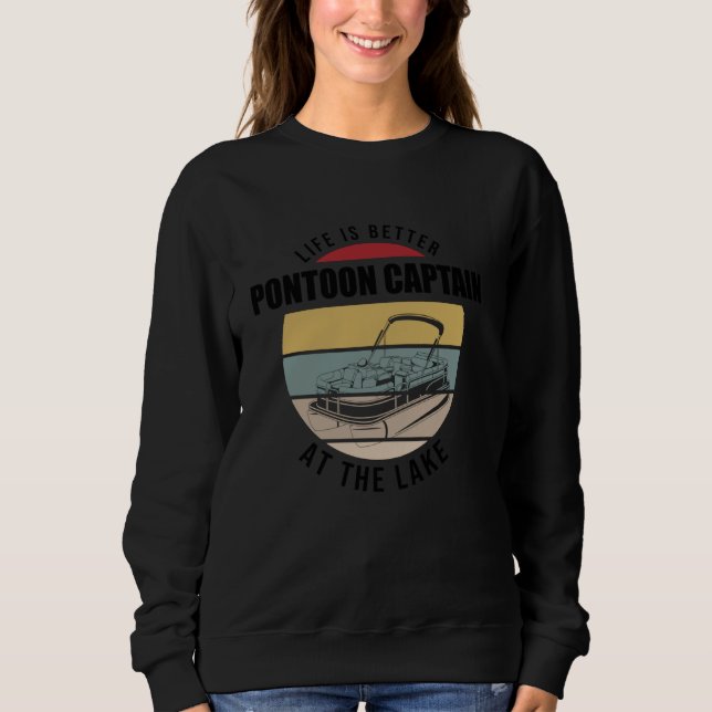 Pontoon-See Fischerboot Pontoon Kapitän Sweatshirt (Vorderseite)