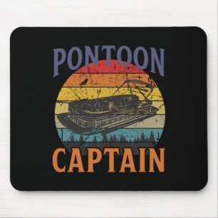 Pontoon Vintage Weiß Pontoon Kapitän Bootsfahren L Mousepad