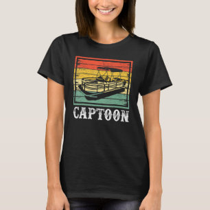 Pontoonboot Bootfahren Vintage Retro Kapitän Capto T-Shirt