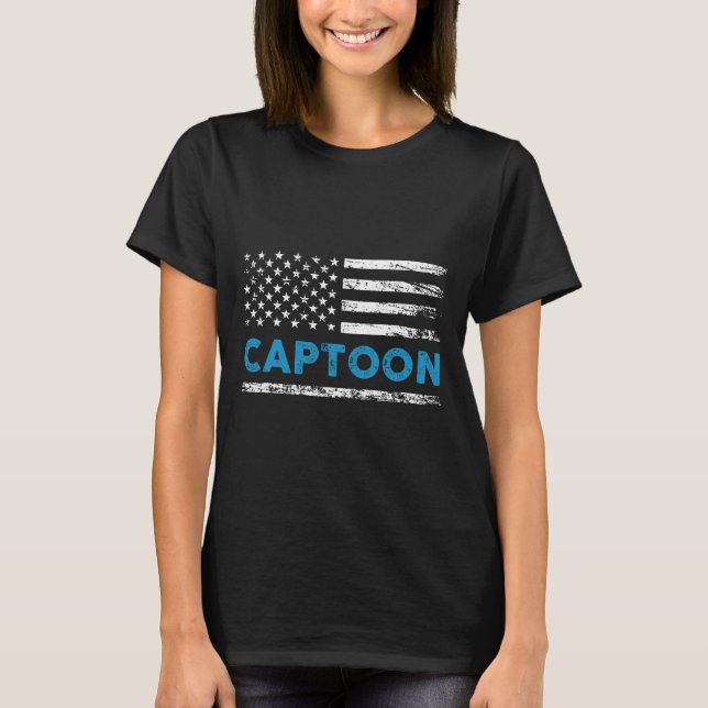 Pontoonboot Captoon Pontoon Kapitän Bootfahren  T-Shirt (Vorderseite)