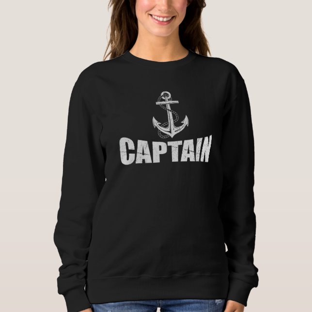 Pontoonboot-Kapitän Anker Kapitän Skipper   Sweatshirt (Vorderseite)