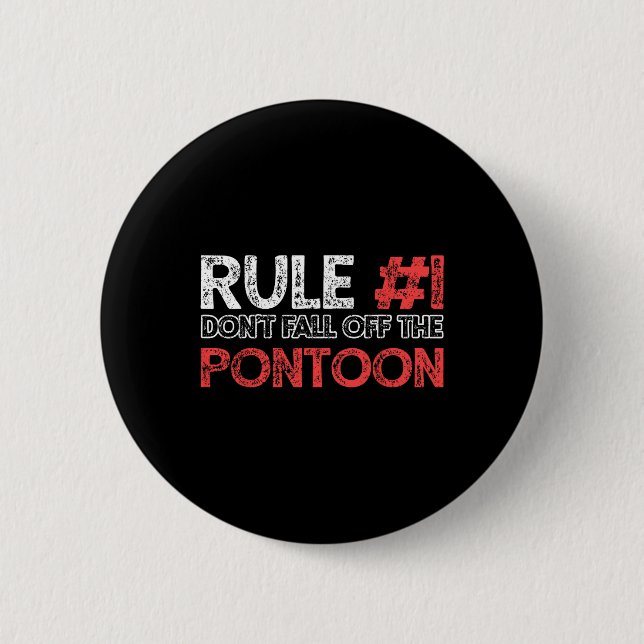Pontoonboot-Kapitän Boating Vintage  Button (Vorderseite)