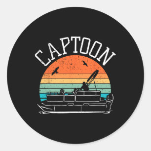 Pontoonboot-Kapitän I Captoon I Skipper Pontoon B Runder Aufkleber